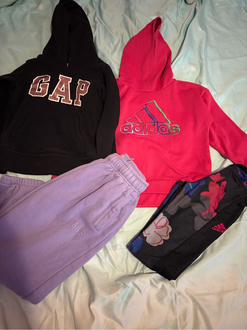 GAP Black Hoodie & Pink Adidas Hoodie Bundle size 6-7 kids